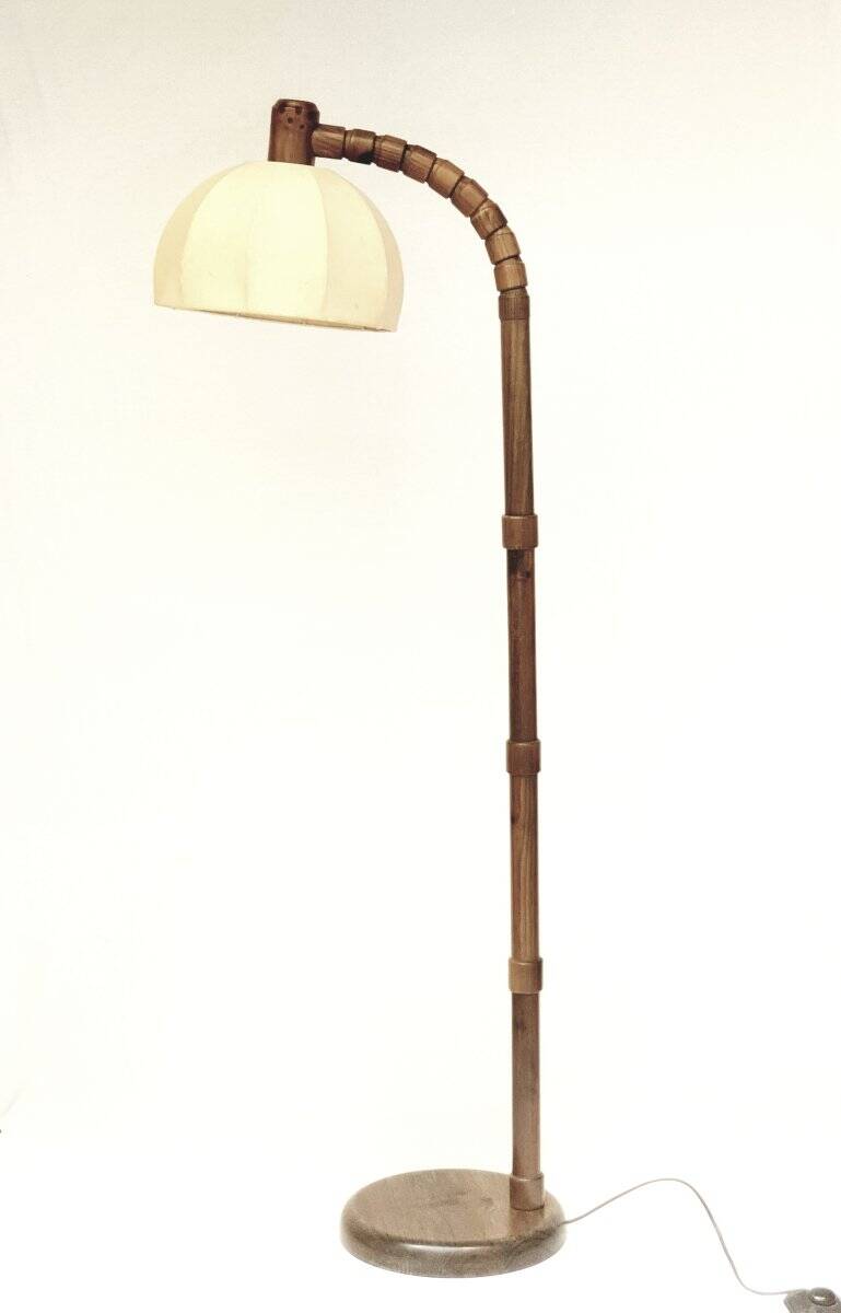 Solid wood floor lamp Solbackens Svaveri Sweden 1970s