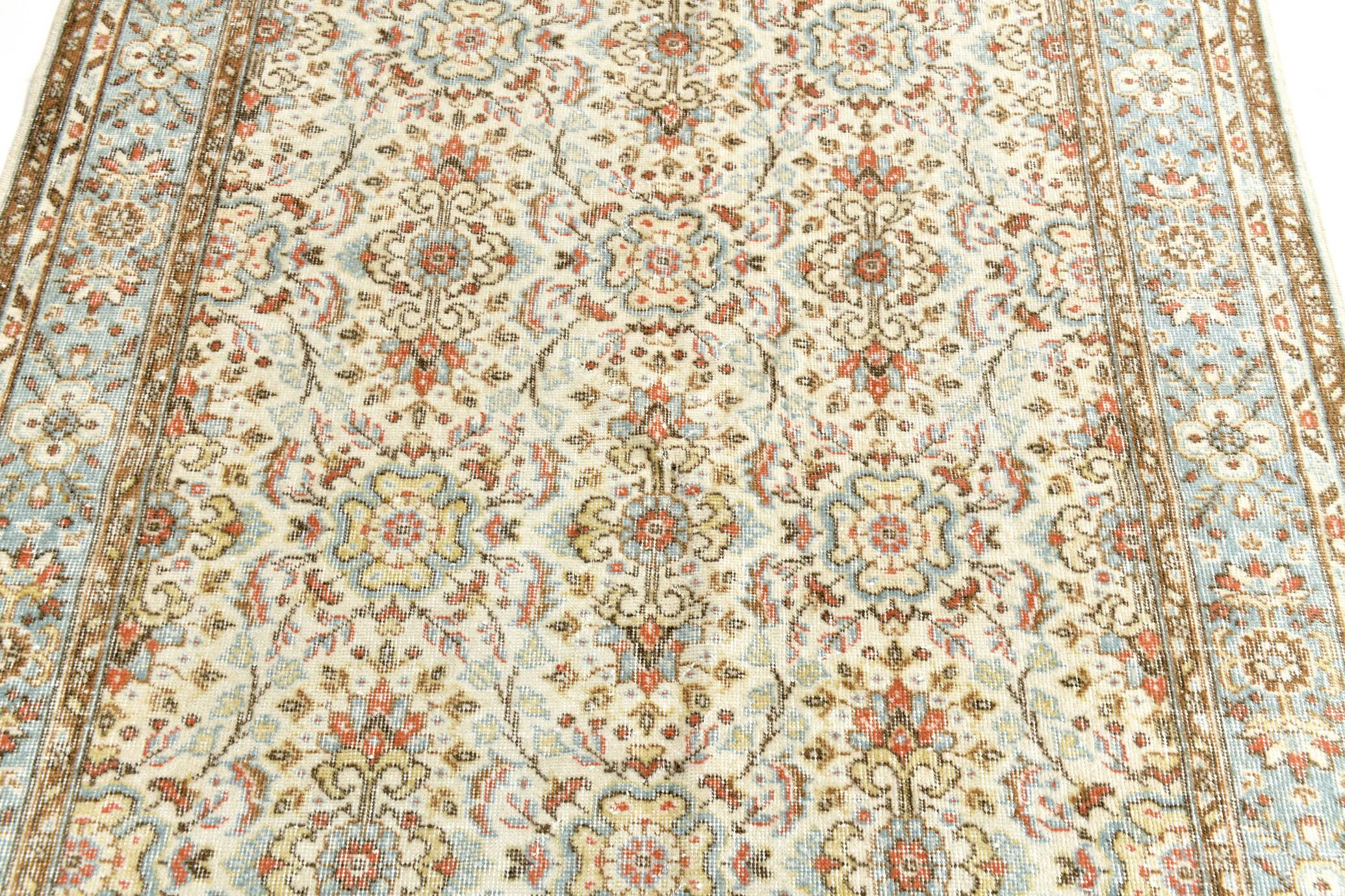 6x9 Sky Blue Turkish Vintage Area Rug 178x286Cm SK 24678