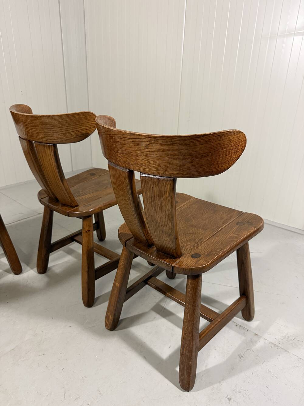 Brutalist oak dining chairs 1970’s