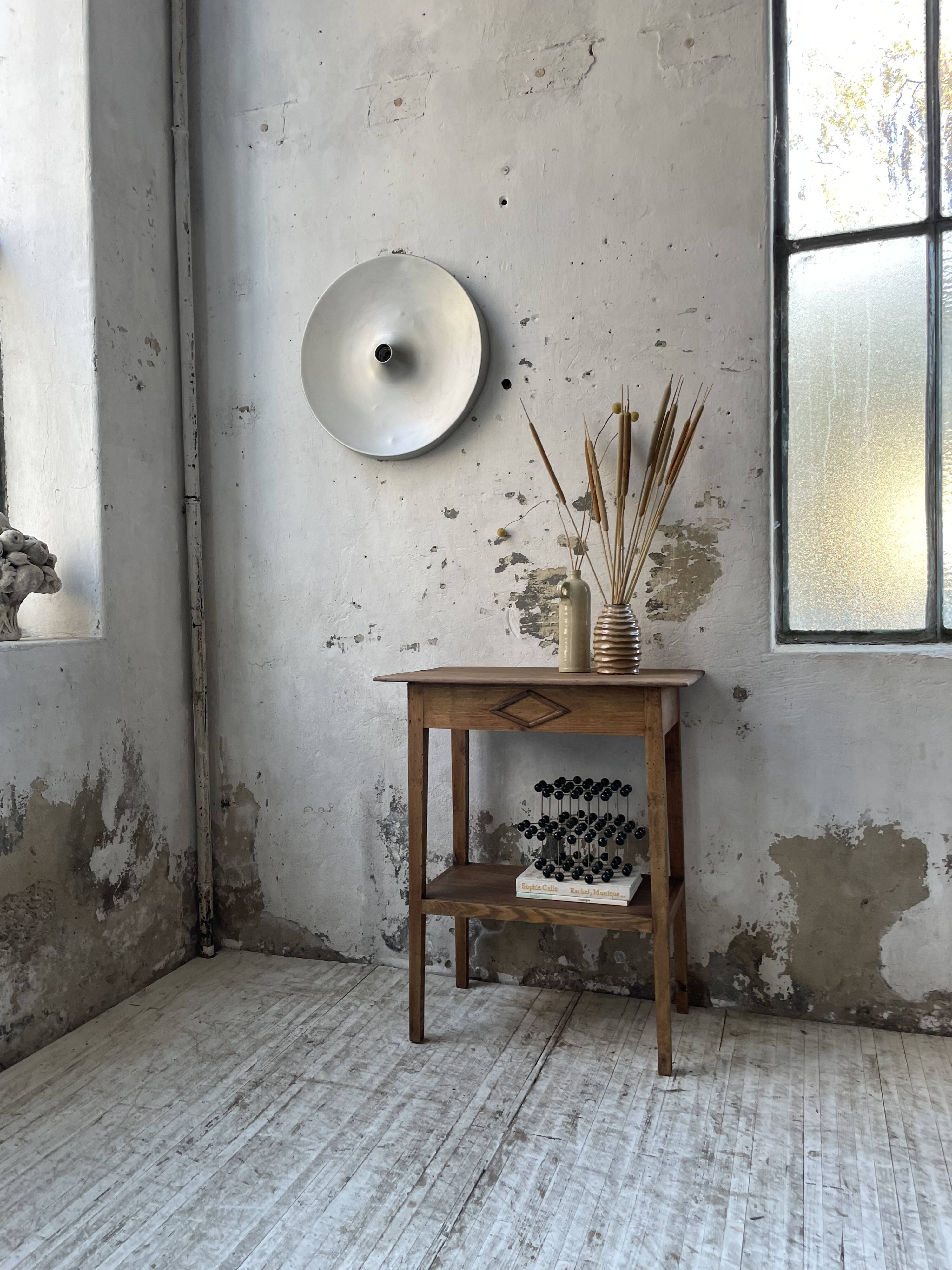 Oak spindle leg console table