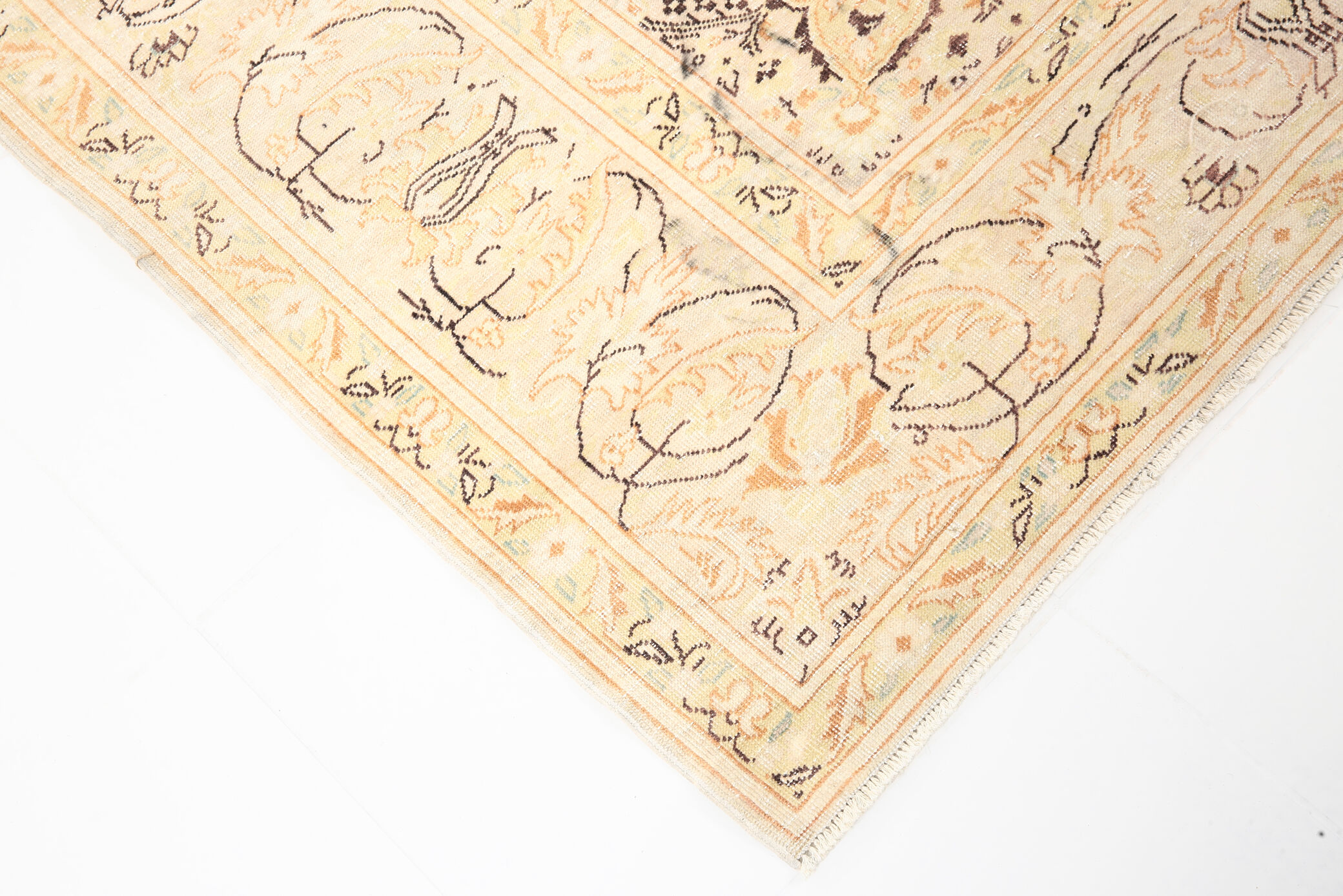 8x12 Beige & Khaki 60s Persian Rug, 242x355Cm