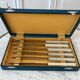 set of 6 white bakelite knives from the 60s
