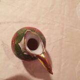 Old strawberry liqueur service carafe 6 small porcelain cups biscuit barbotine