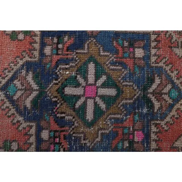 Vintage Turkish Oushak Handmade Cotton Pink Wool Runner 74x260