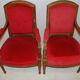 Paire de fauteuils style Louis XVI velours rouge 1900
