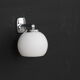 Pair of stainless steel and white glass wall sconces, seventies
