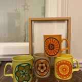Set of Staffordshire mugs