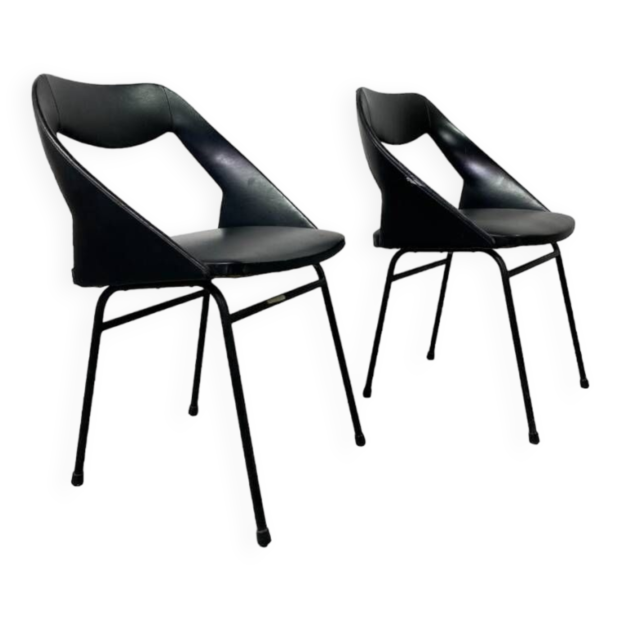 Paire de fauteuils Louis Paolozzi noir