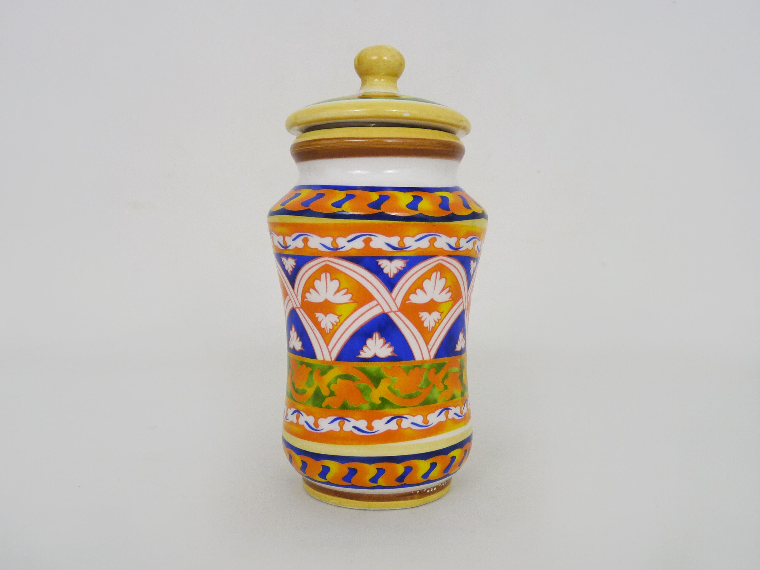 Old apothecary pot, Capsicum ceramic medicine jar. Year 70 80