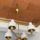 Vintage opaline golden chandelier