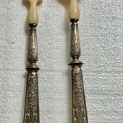 Salad cutlery in solid silver filled hallmark Minerva and horn style louis xv
