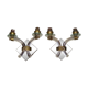 Pair of 1960/70 wall lights with 2 arms in murano glass