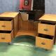 Hairdresser 1970s in teak and oak blond feet compass