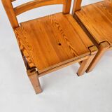 Set of 4 Mid Century Scandinavian Pine Dining Chairs, 1960s