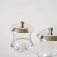 Pair of crystal and silver-plated condiment pots, Saint Hilaire, 1960.
