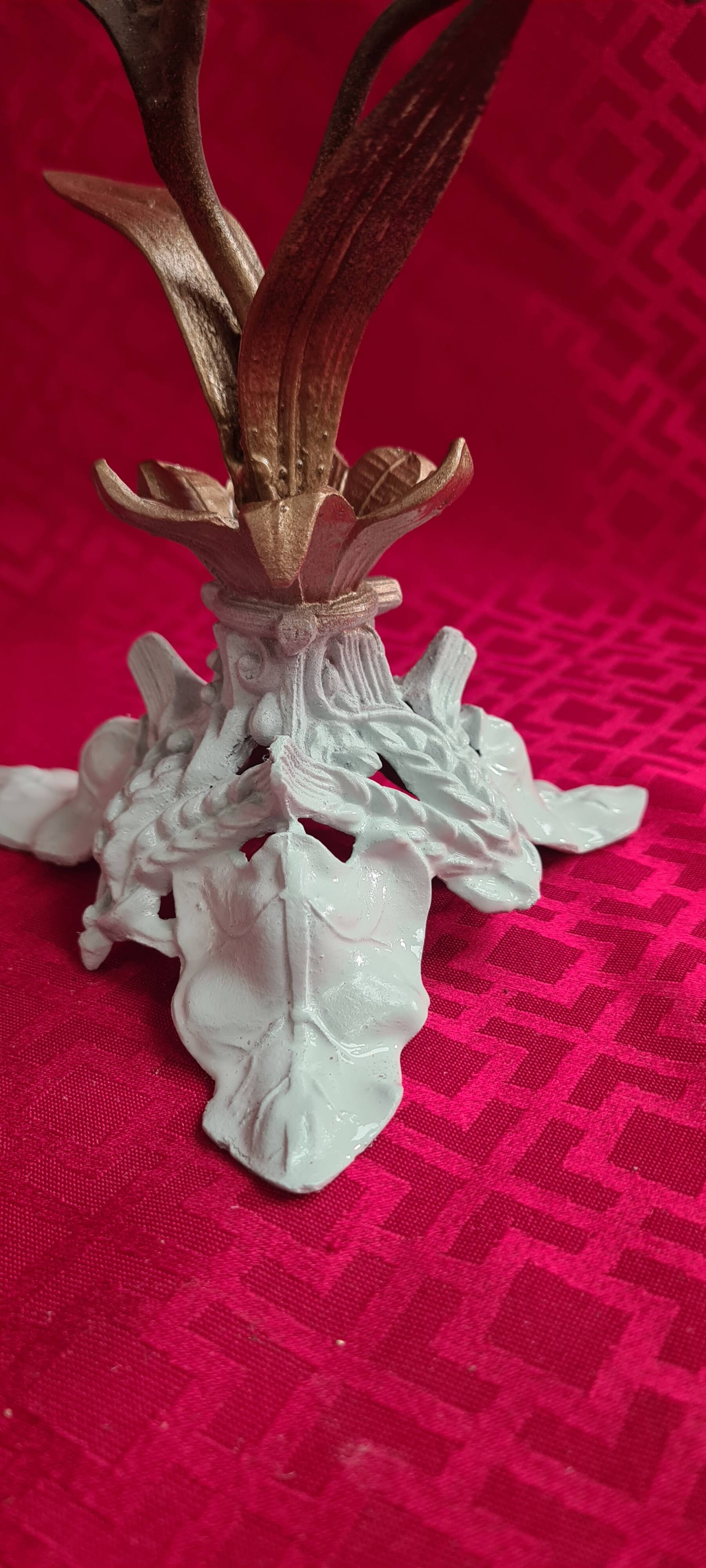 brass and pewter floral lamp 1900 art nouveau murano tulip 37x16