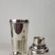 Cocktail shaker service & cups in silver metal