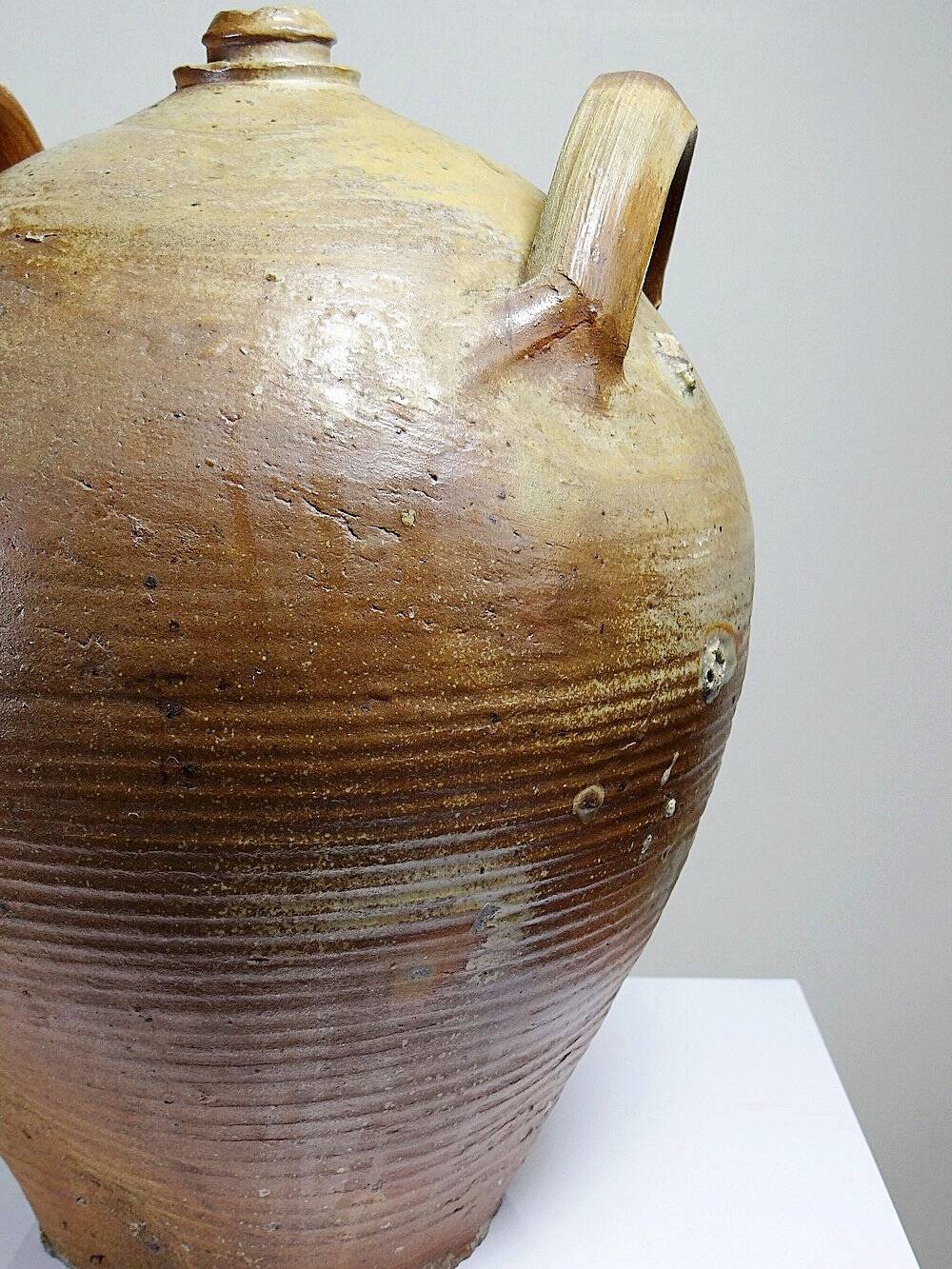 Antique XXL stoneware jar, 19th century, French craftsmanship, Puisaye