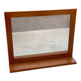 Scandinavian mirror with wooden shelf 80x65cm