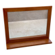 Scandinavian mirror with wooden shelf 80x65cm