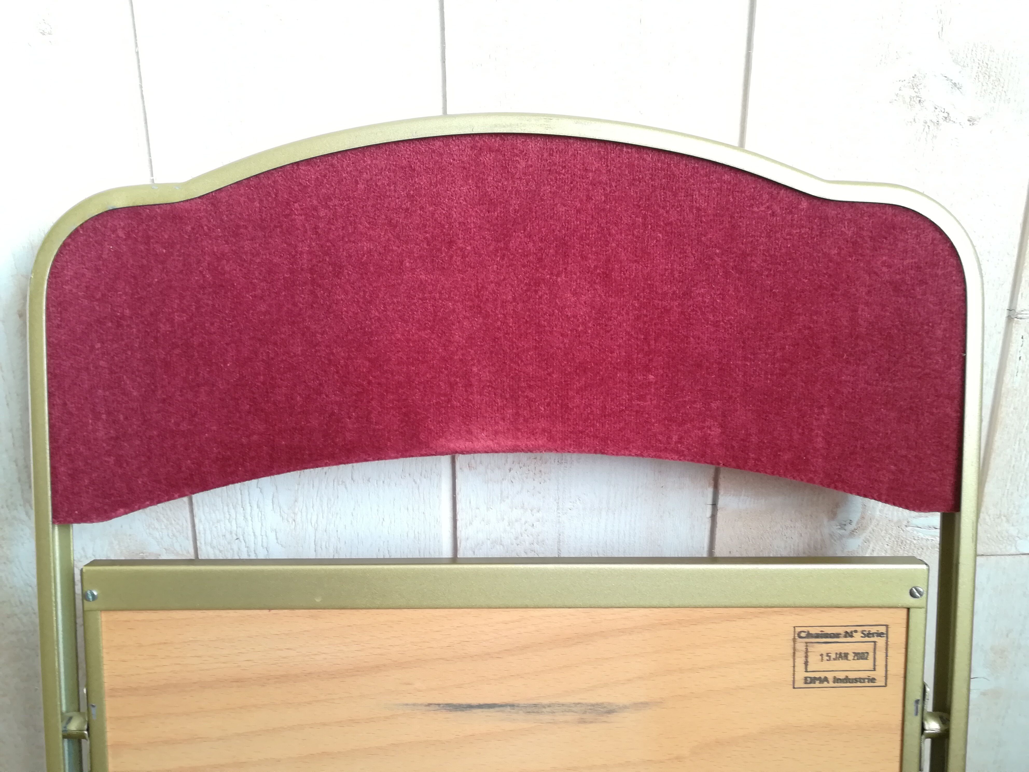 Pink velvet folding chair