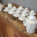 tea or coffee service in porcelain, Louis XV Rocaille style, 19th century