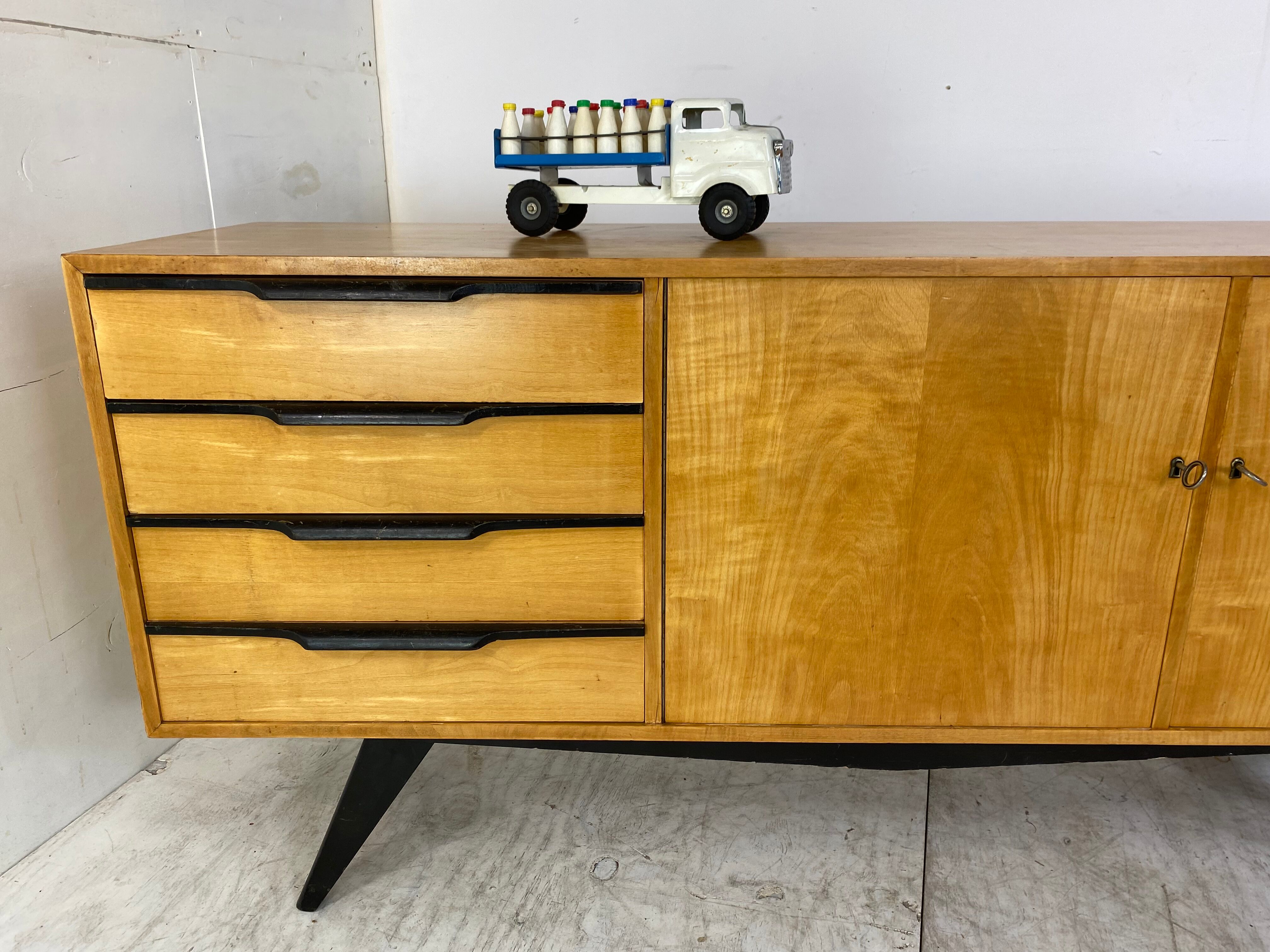 mid-century modern birch sideboard, 1950s