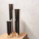 Wilkens modernist silver metal candle holders