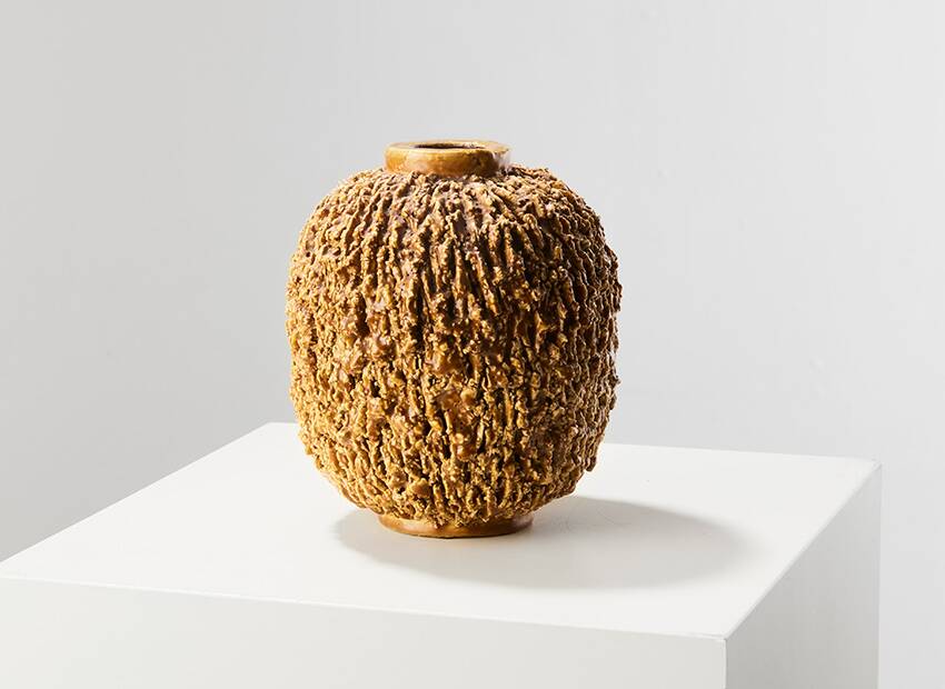 Vase hérisson Gunnar Nylund pour Rorstrand Suède années 1940