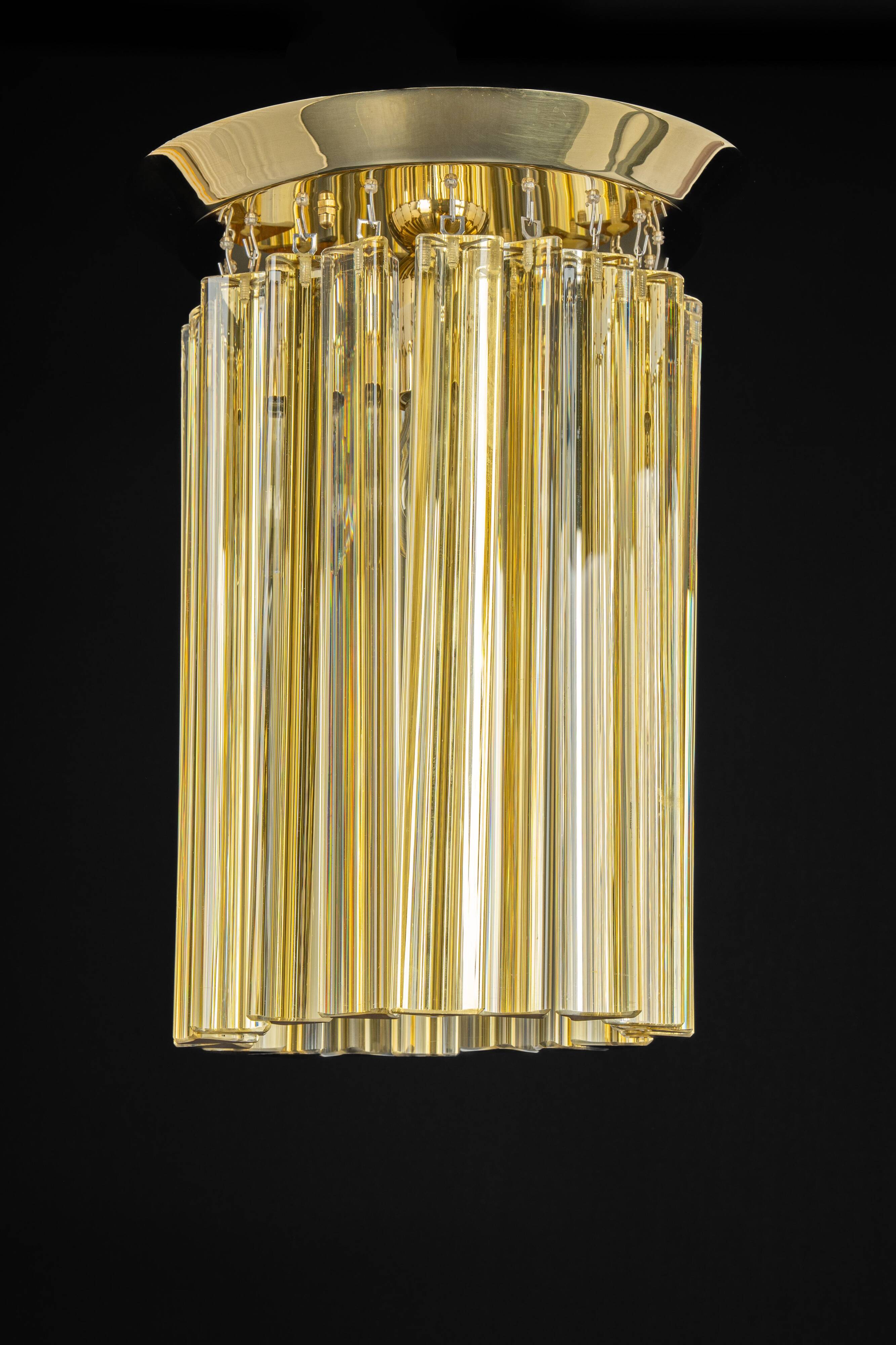 Small Murano glass ceiling light designed by Venini for Kalmar, Austria, 1970s.