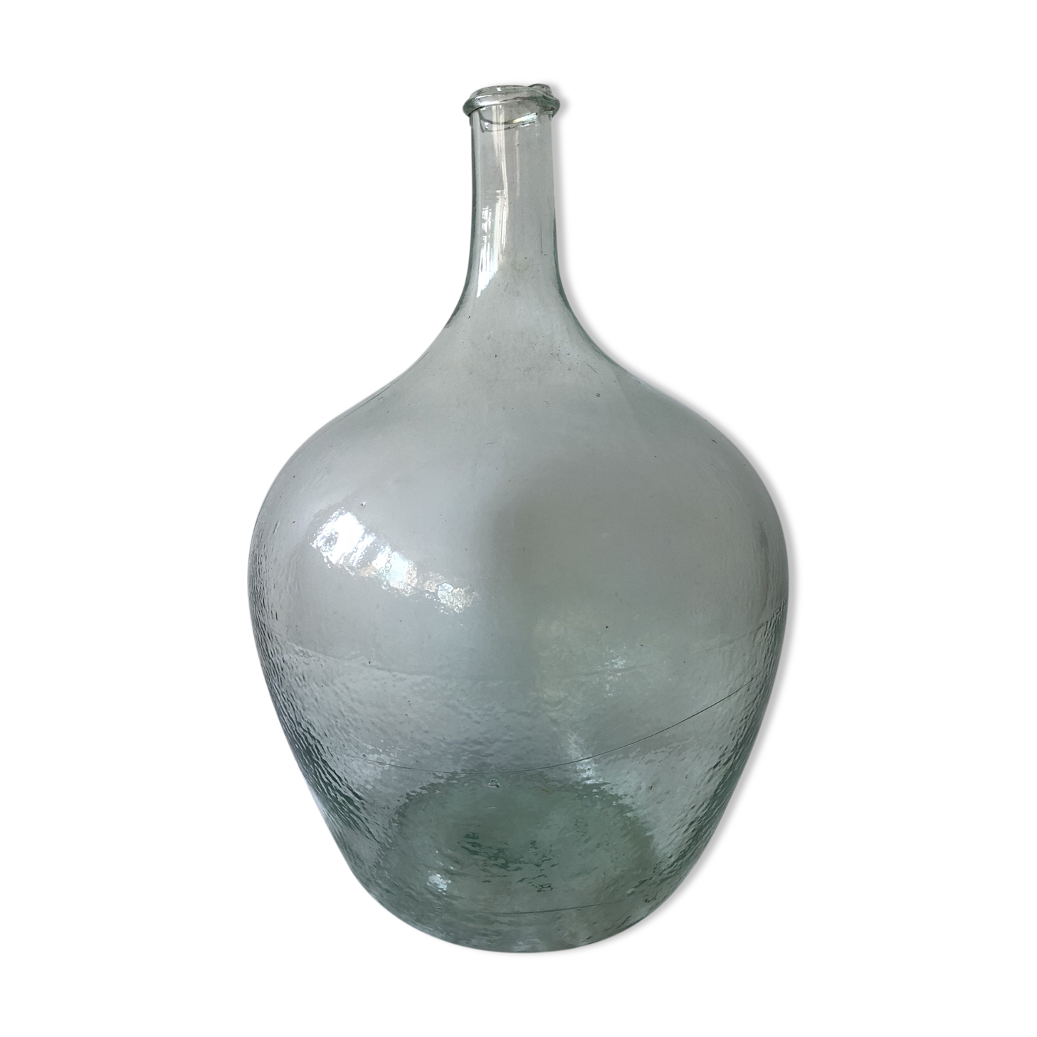 Demijohn green transparent blown