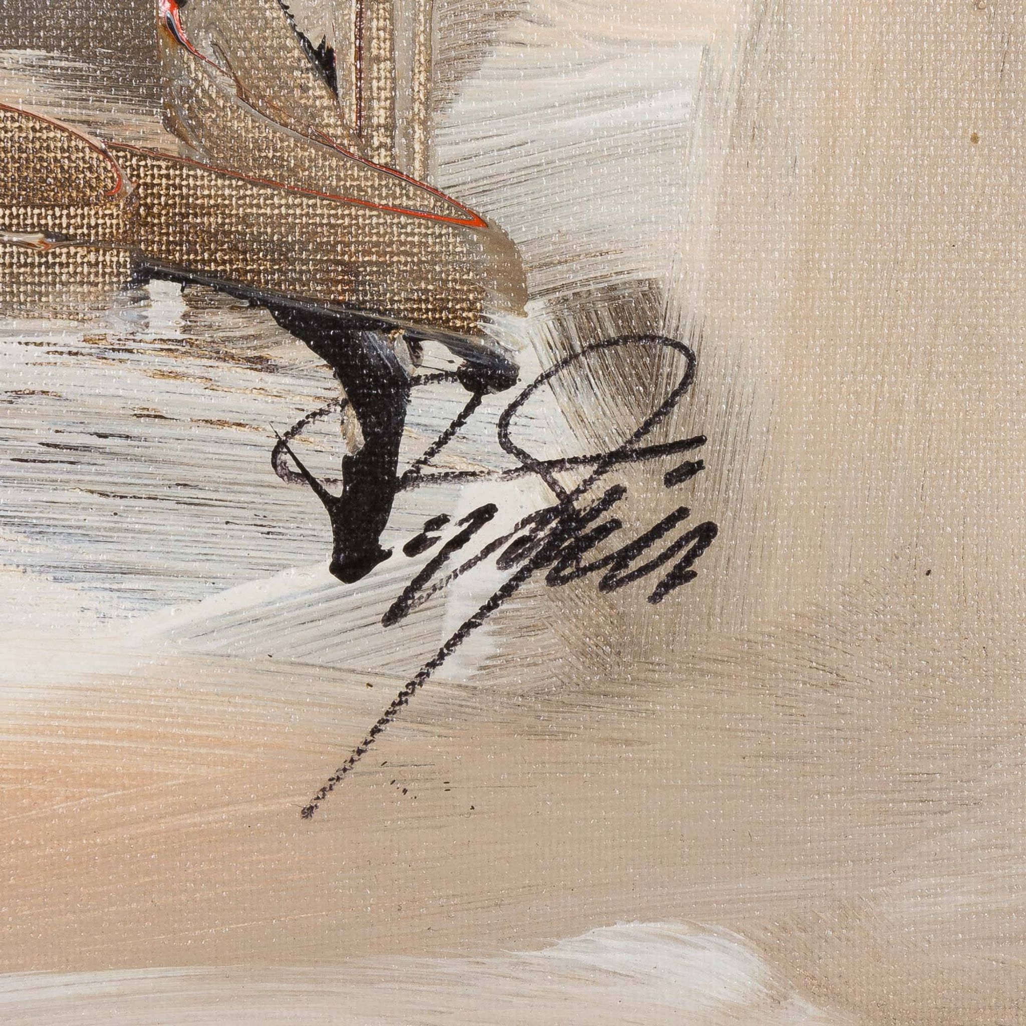 2 peintures abstraites, Danemark, fin du 20e siècle