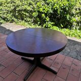 Table ronde avec rallonge Baumann pied central 1970