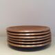 6 assiettes à desset en grès vintage