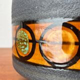 Mid-century brutalist West German pottery punch bowl and cups by WGP of Dümler & Breiden, 1960s, set of 10.