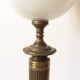 Neo-classical bronze lamp, opaline vasque, 1950