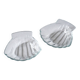 Set of 2 glass scallop shell bowls, Sovirel France