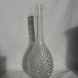 Glass bottle carafe with pineapple diamond tip decoration