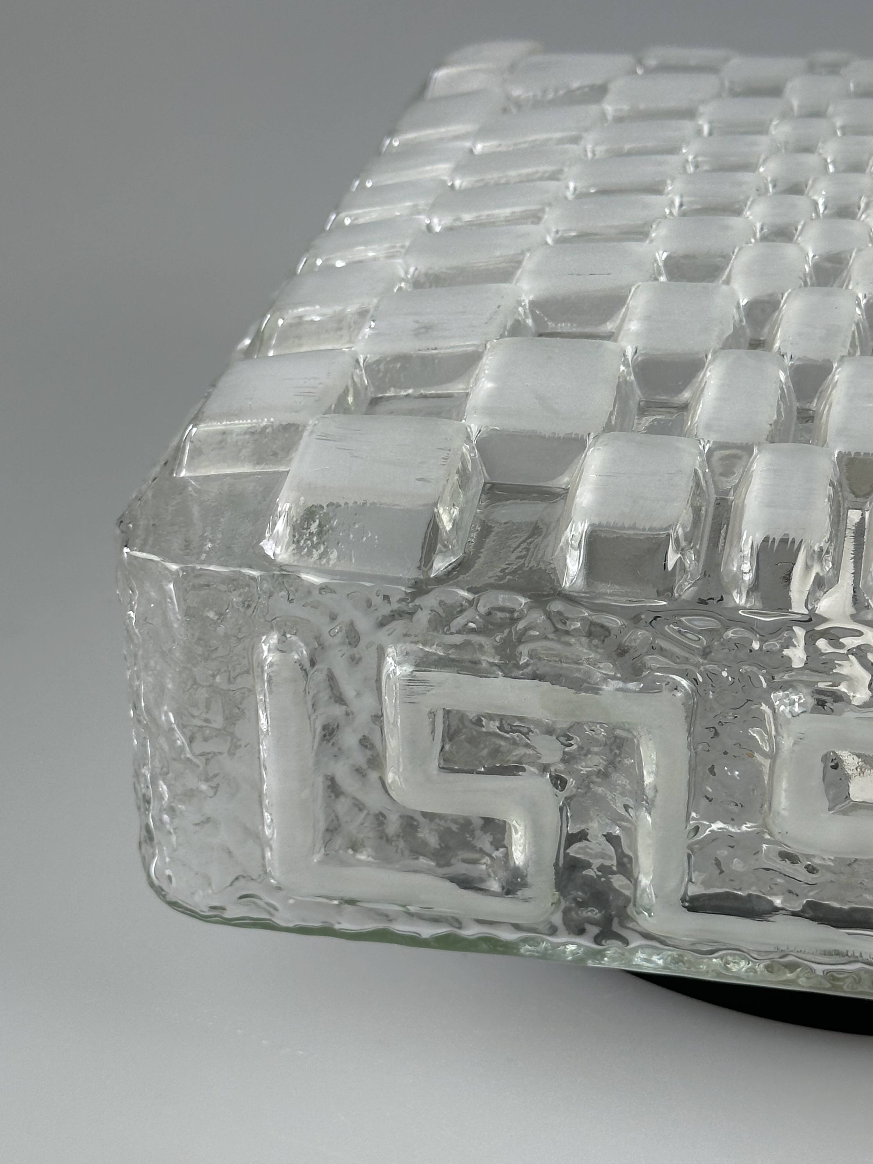 1960s 1970s Lamp Light Ceiling Flush Mount Glass German Design