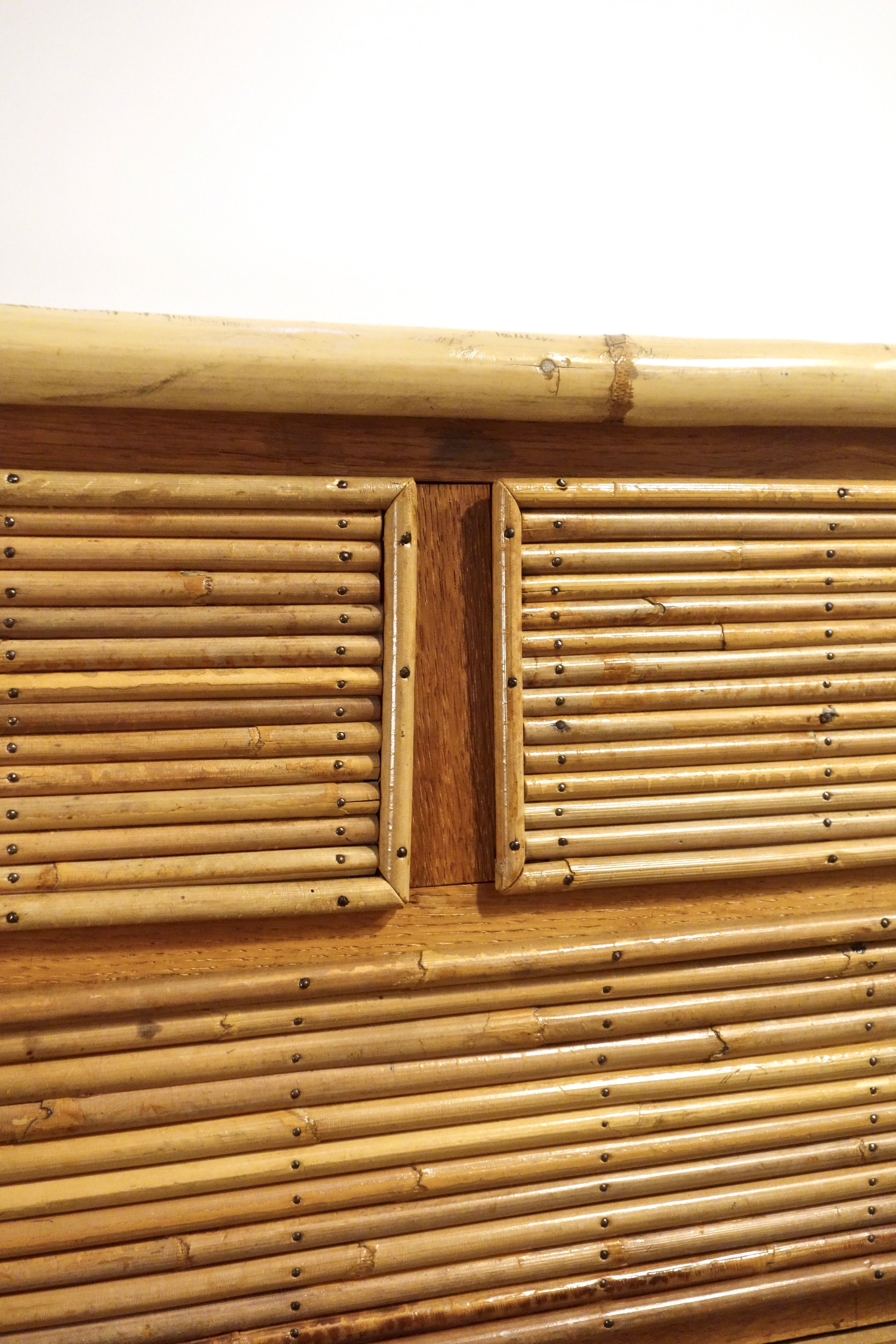 Rattan and bamboo chest of drawers