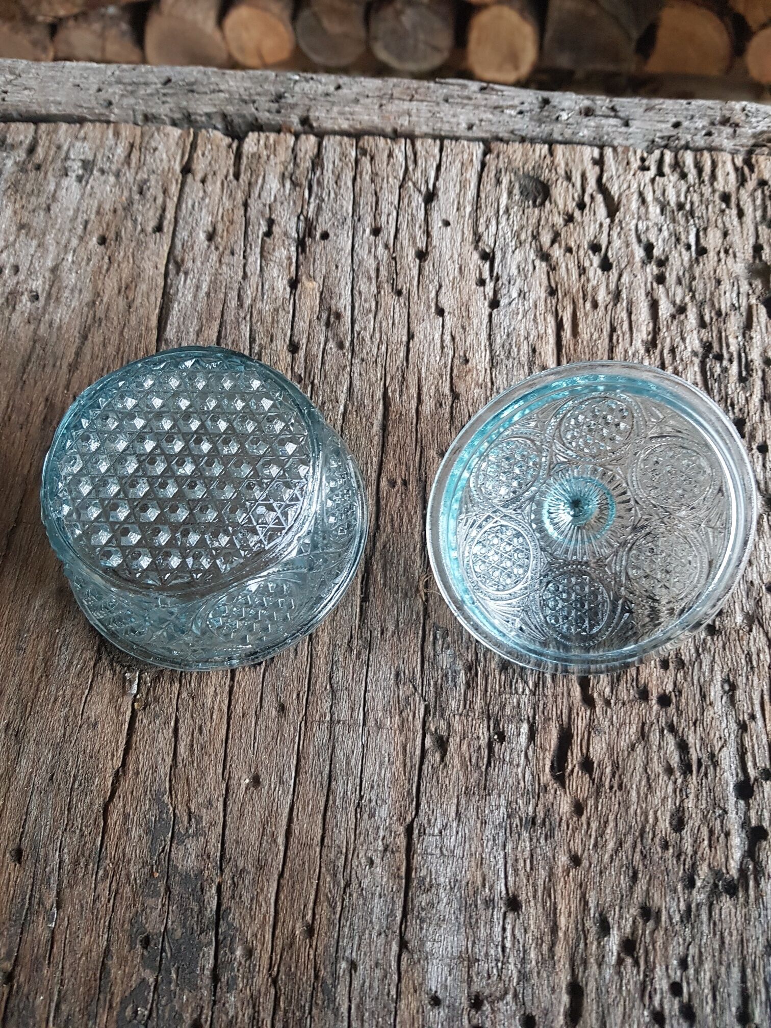 Celadon glass candy box