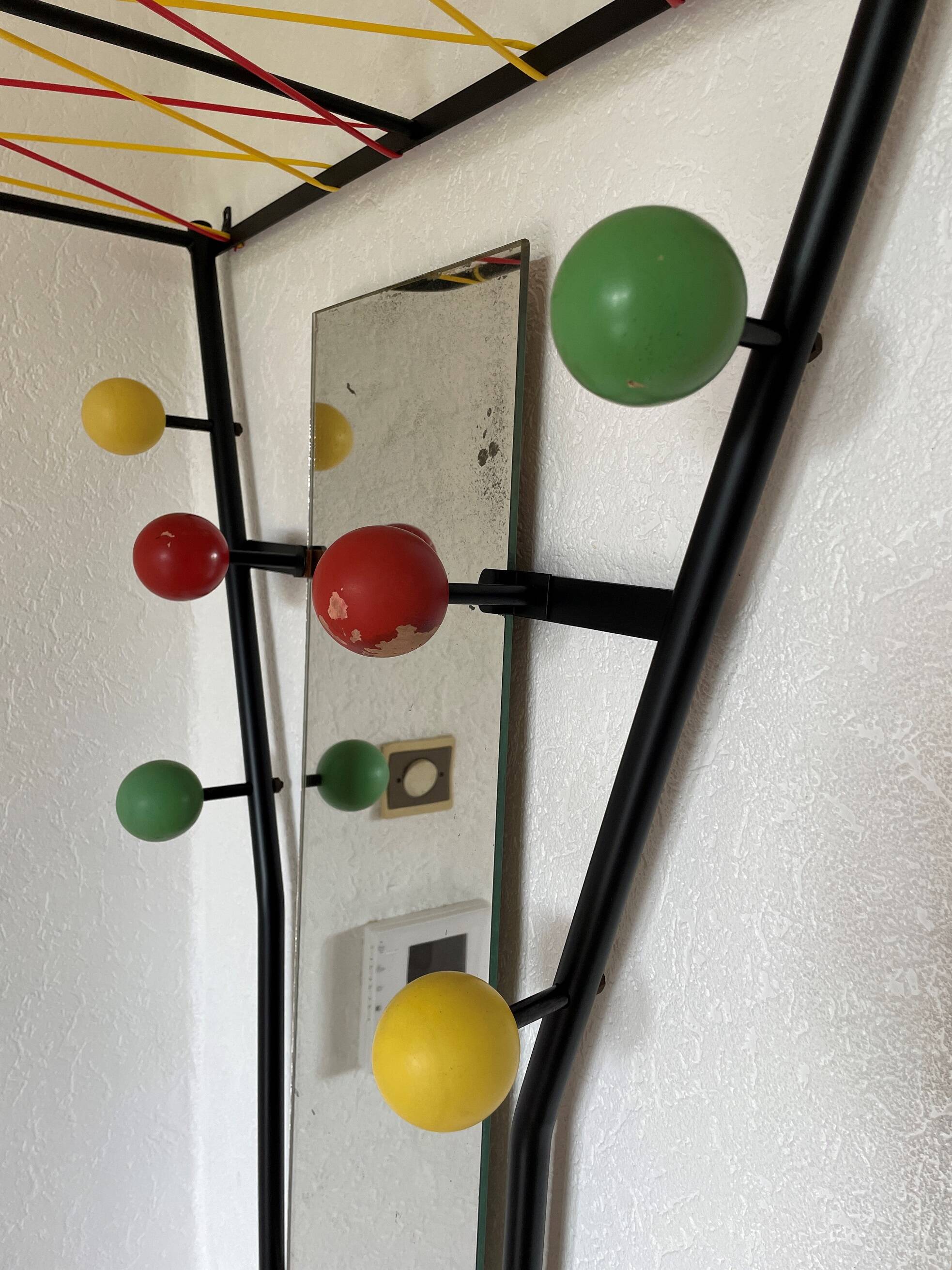 Dressing room wall coat rack vintage design 50 60