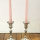 Silver metal candlesticks