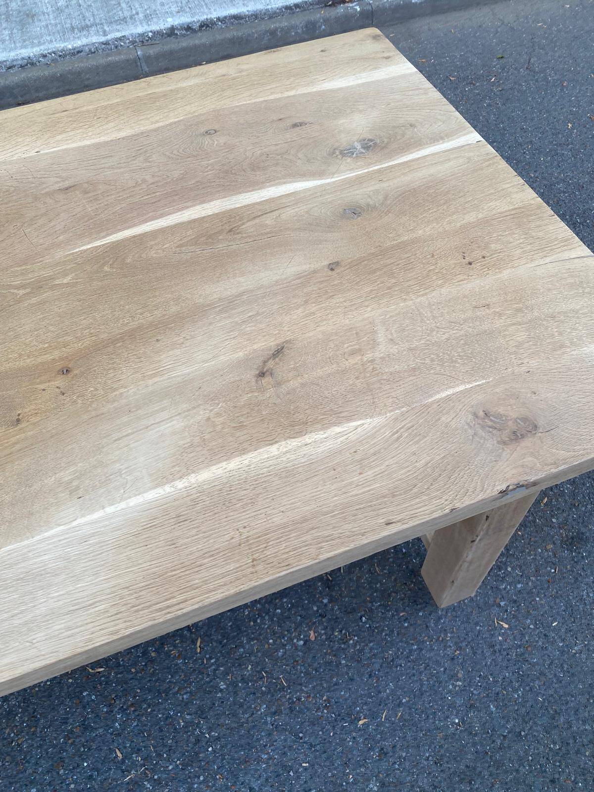 Farmhouse dining table extendable stripped in raw solid oak 180-270cm 1