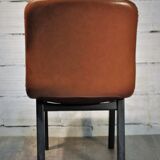 Office chair leather & wood 1960