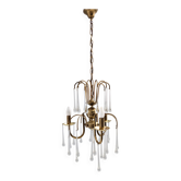 Chandelier en verre de Murano en forme de goutte d'eau postmoderne dans le style de Venini, Italie