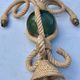 Audoux & Minet - vintage cord chandelier with 3 lights - France circa 1950