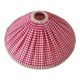 Lampshade in furrowed gingham red fabric and trimmings