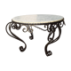 Marble and wrought iron coffee table