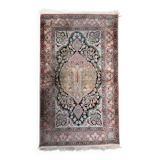 Handmade vintage Persian Tabriz silk rug 78cm x 133cm 1950s - 1С1150